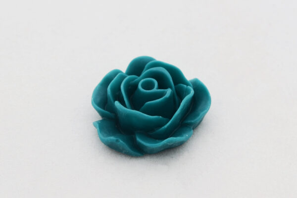 Rose aus Kunstharz Dunkelpetrol, 20mm